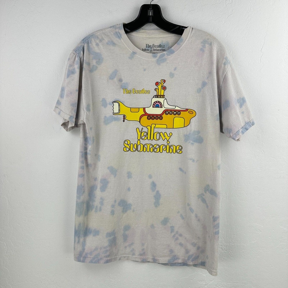 The Beatles Yellow Submarine Tshirt Mens Small Blue Yellow Tie‎ Dye Short Sleeve